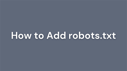 How to Add robots.txt?